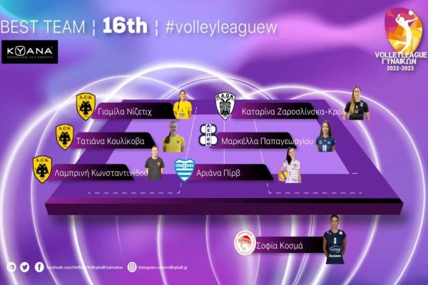 Volley League Γυναικών: Η καλύτερη 7άδα της 16ης αγωνιστικής