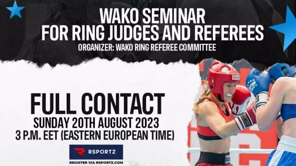 Διαδυκτιακό σεμινάριο της WAKO για διαιτητές και κριτές στα στυλ του ρινγκ (Full Contact)
