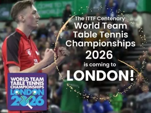 To Παγκόσμιο πρωτάθλημα επιτραπέζιας αντισφαίρισης επιστρέφει το 2026 στο Λονδίνο για να γιορτάσει τα 100 χρόνια του