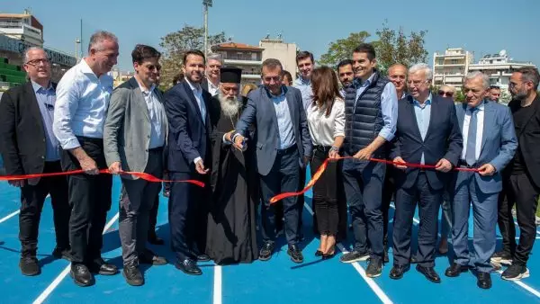 O Δημήτρης Μιχαηλίδης στα εγκαίνια του Σταδίου ΕΑΚ Σταυρούπολης